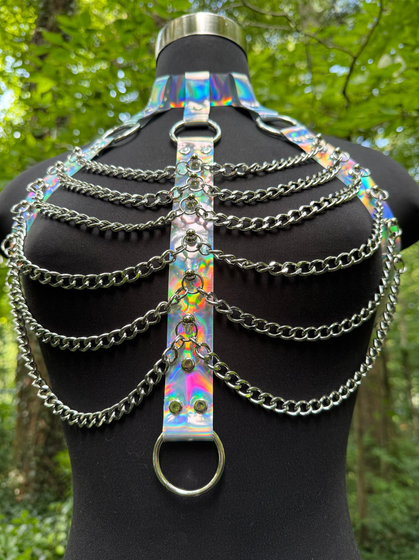 Silver Iridescent Rave Top