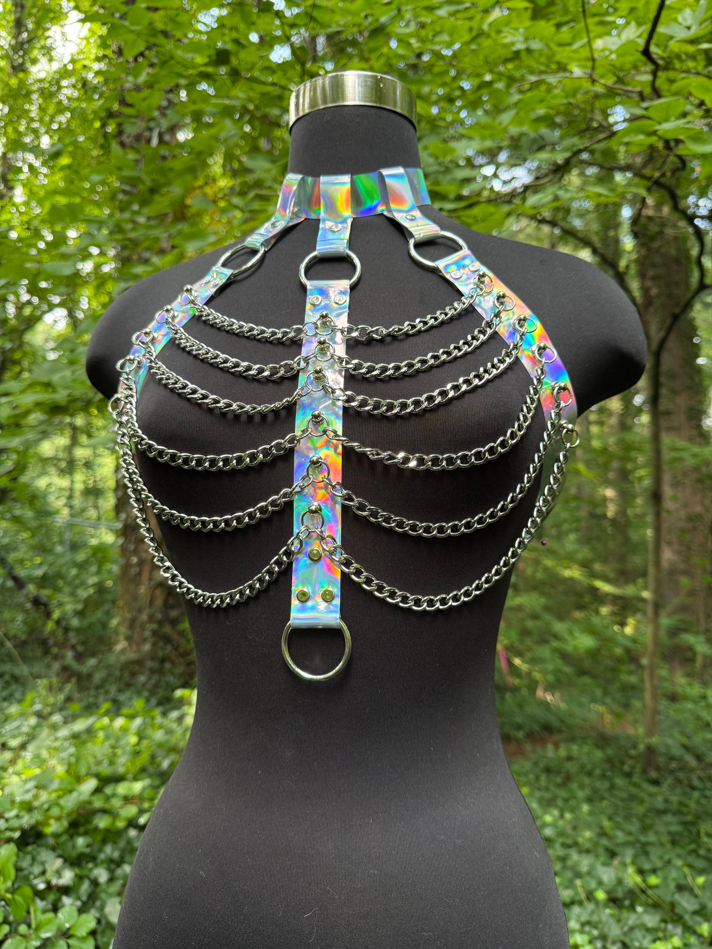 Silver Iridescent Rave Top