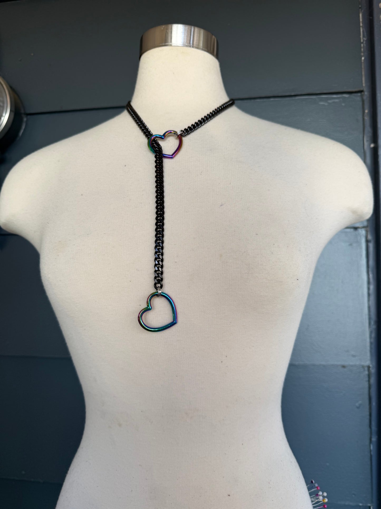 Black Chain Slip Chain Necklace