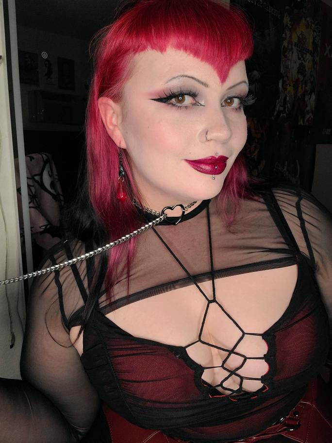 Black or GunMetal Heart Slip Chain Necklace