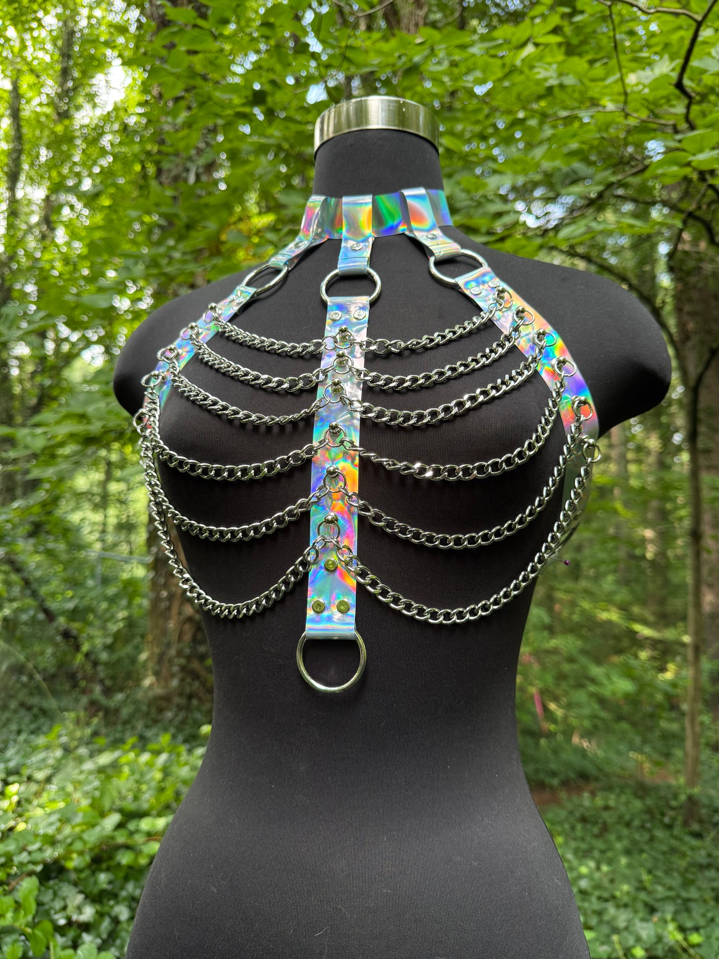 Silver Iridescent Rave Top