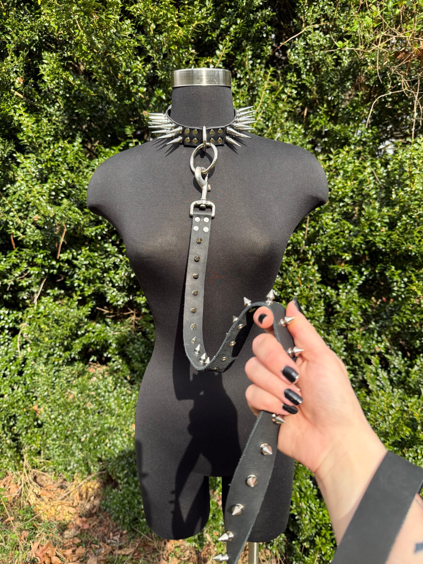 Spiked Leather Leash