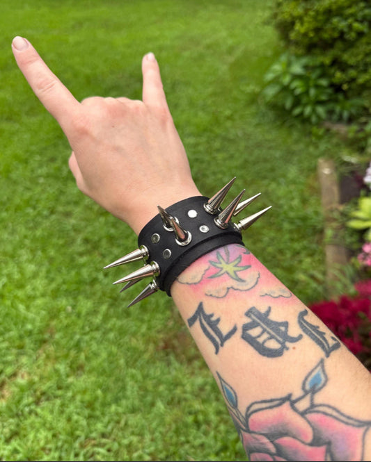 1.5” Wide Spiked Bracelet