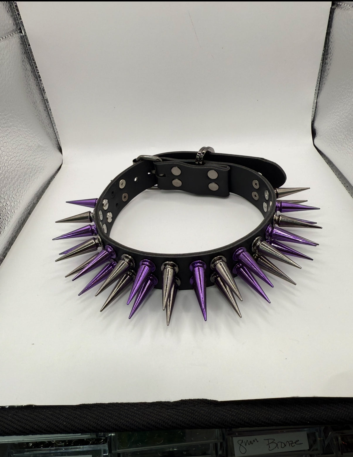 Purple // Black Spiked Choker
