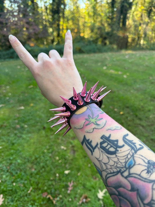 Pink Spiked Bracelet
