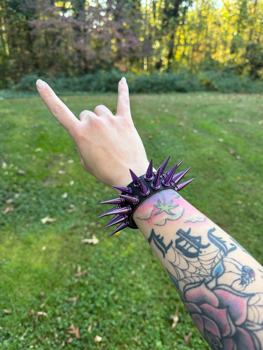 Purple // Black Spiked Bracelet