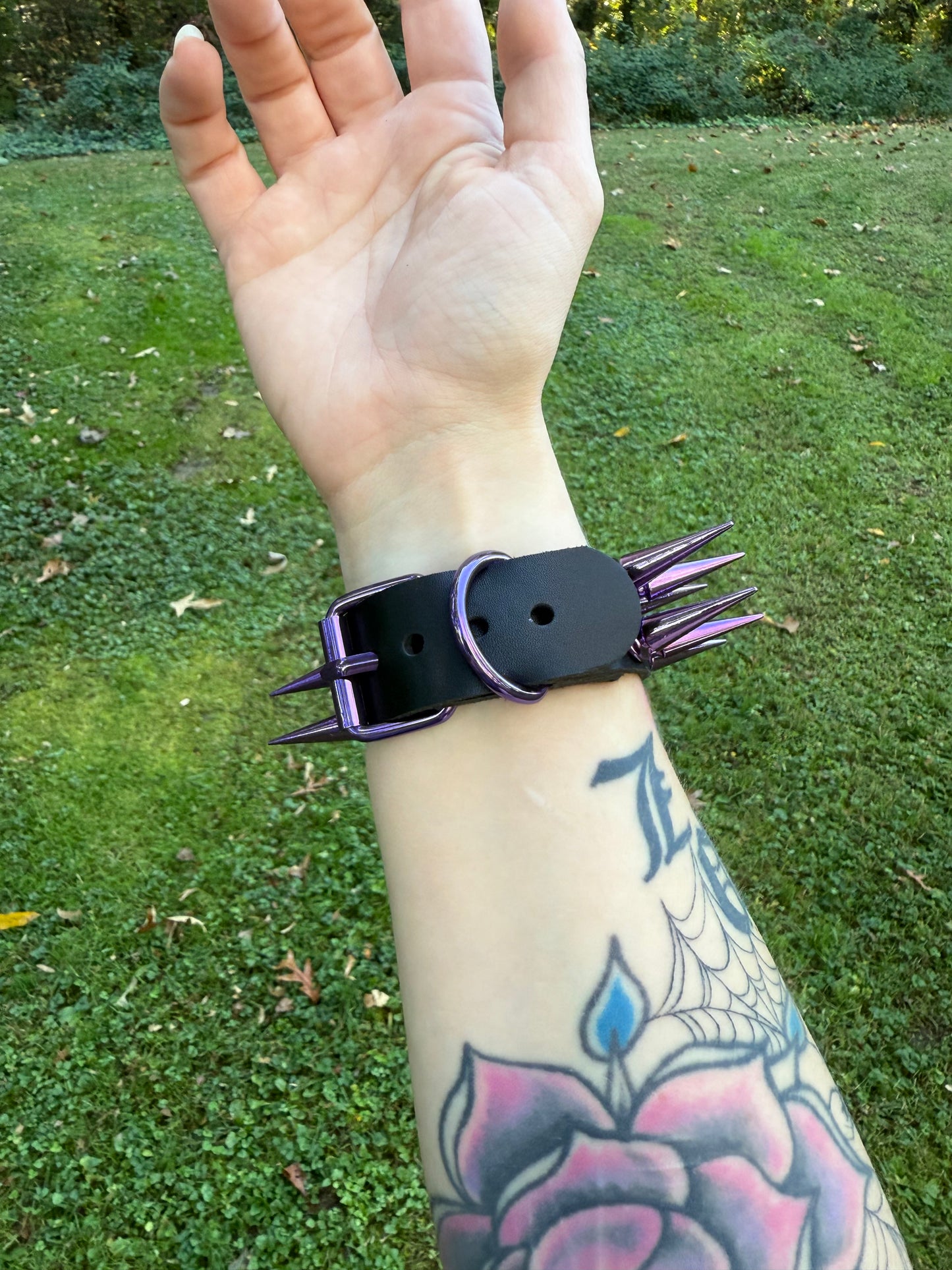 Purple // Black Spiked Bracelet