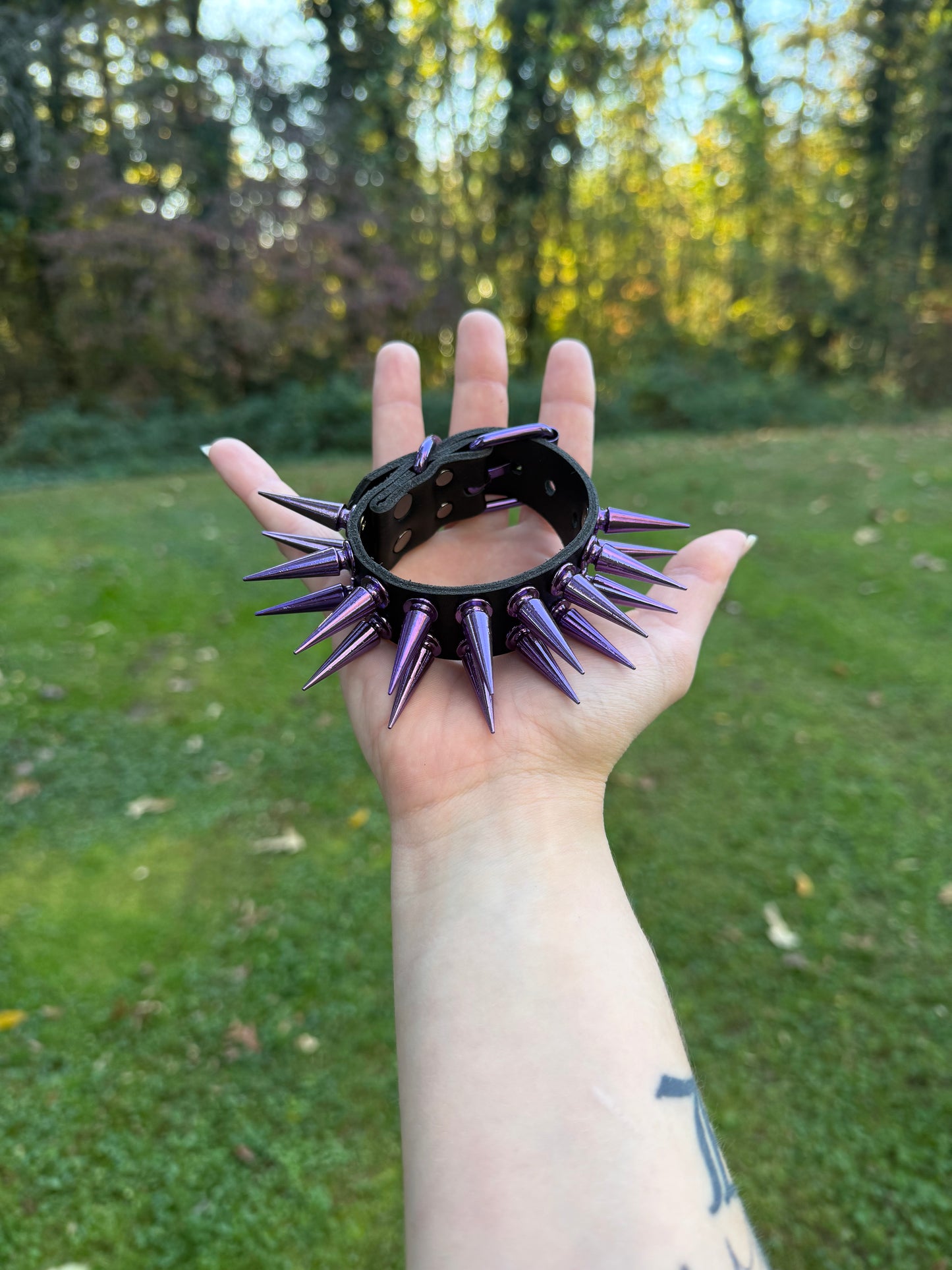 Purple // Black Spiked Bracelet
