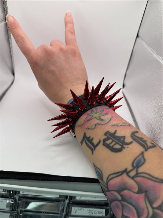 Red Spiked Bracelet