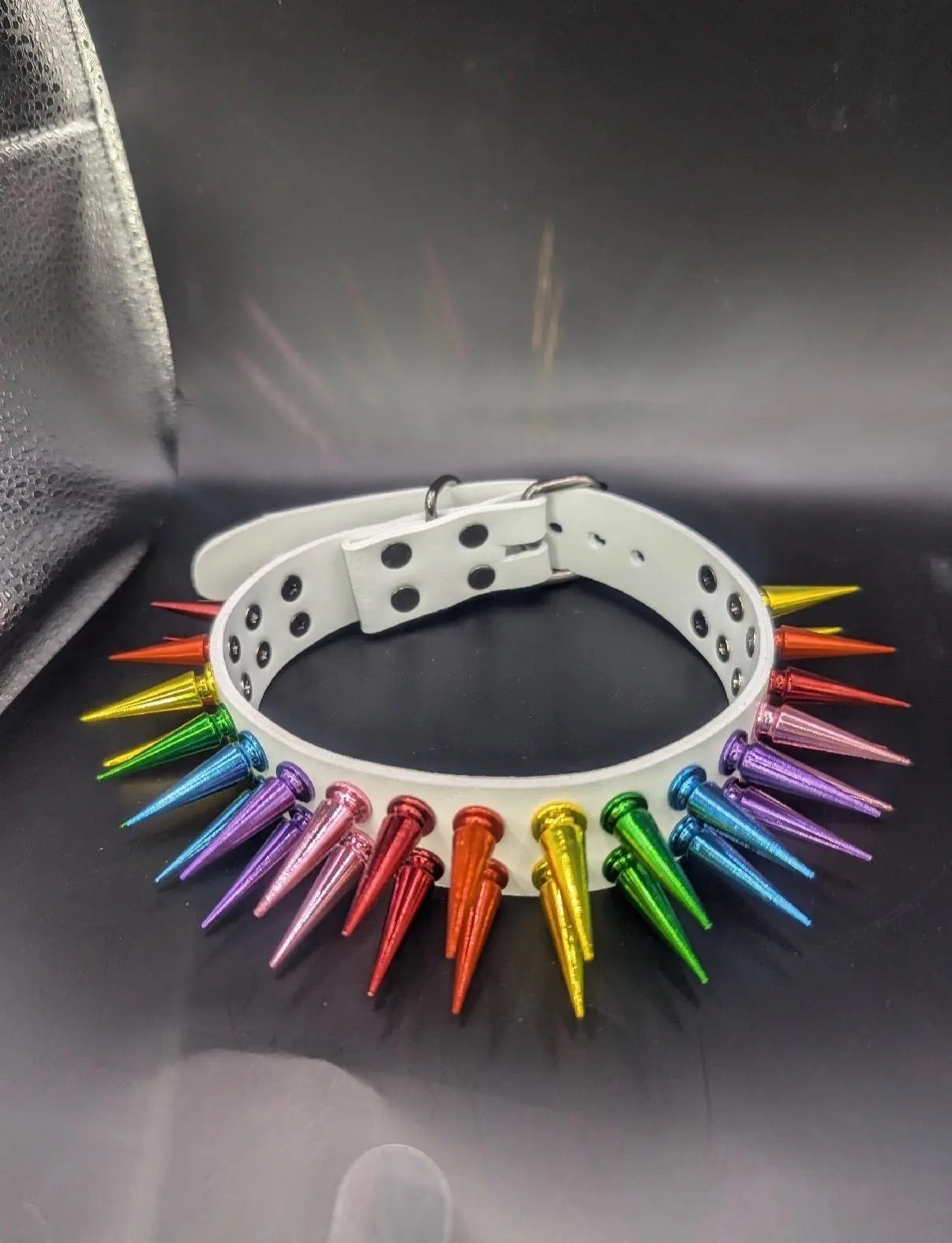 Rainbow Spiked Choker