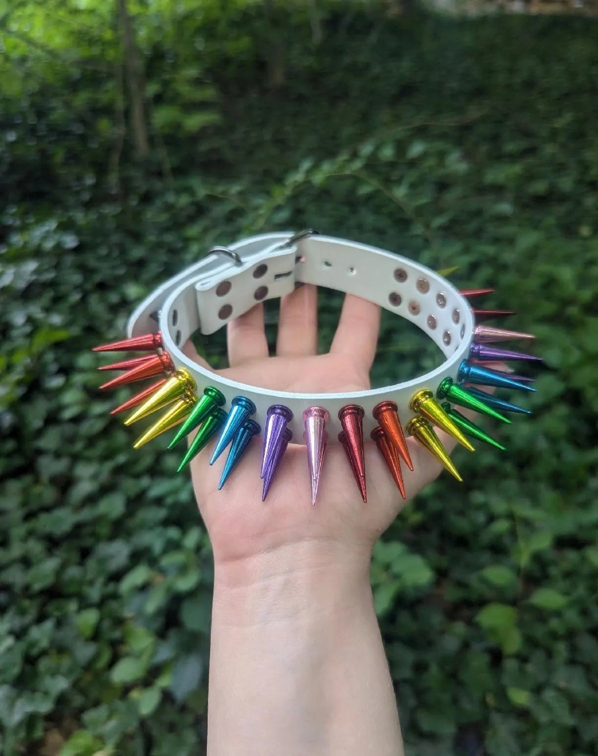 Rainbow Spiked Choker