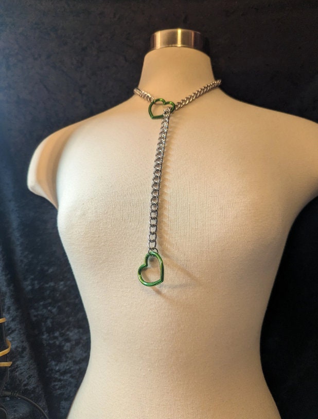 Green Heart Slip Chain Necklaces