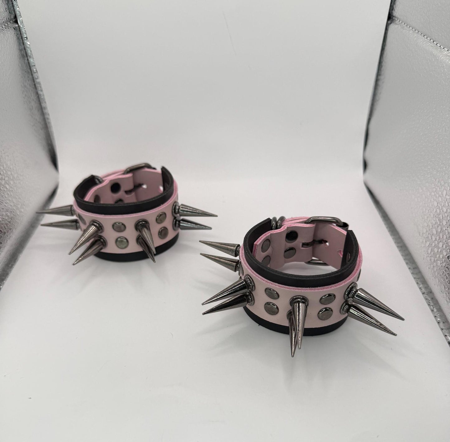 Pink // Gunmetal Spiked Bracelets