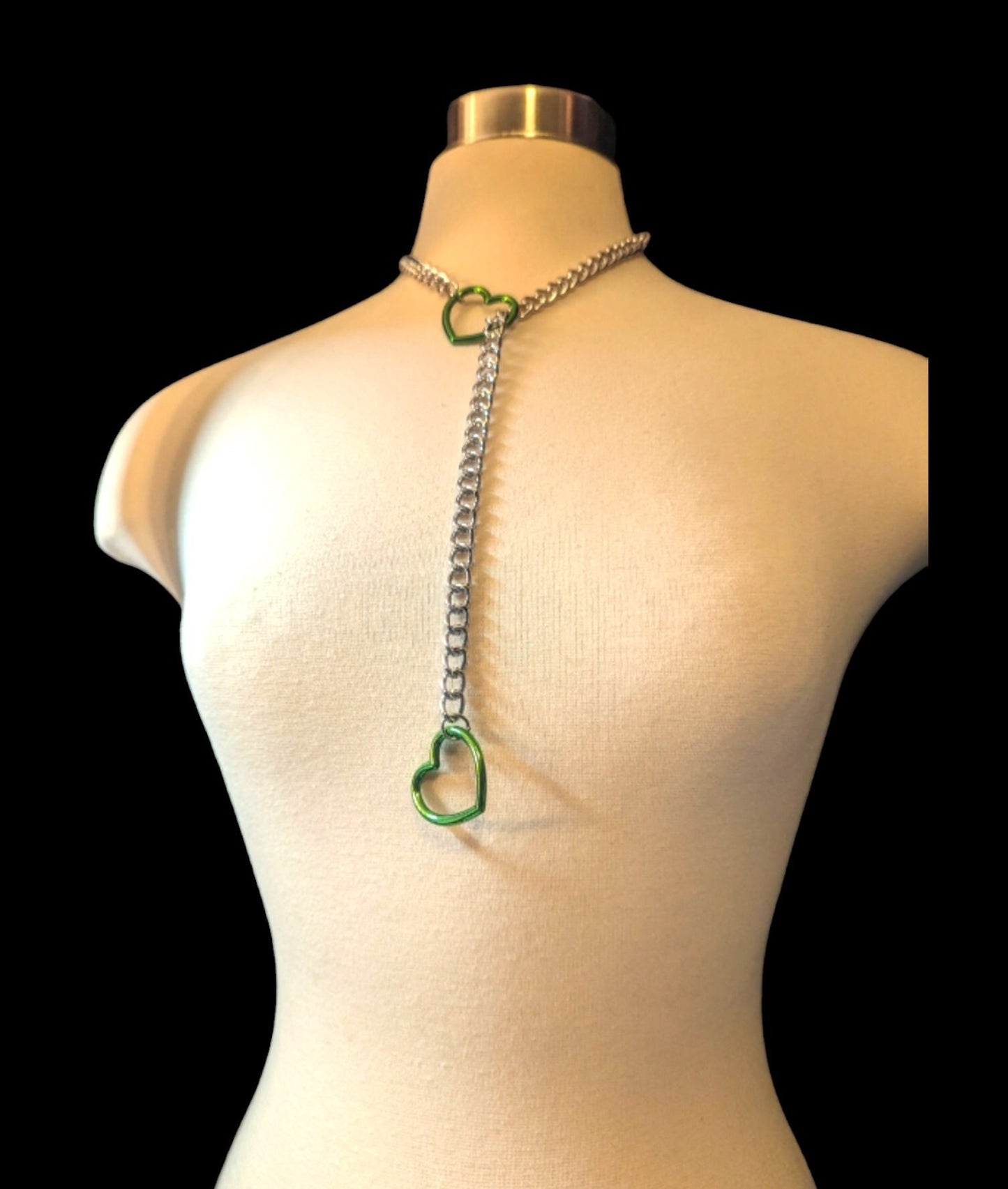 Green Heart Slip Chain Necklaces