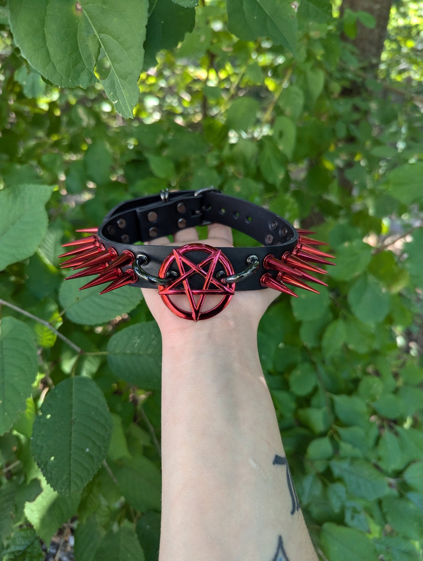 Red // Black Pentagram Choker