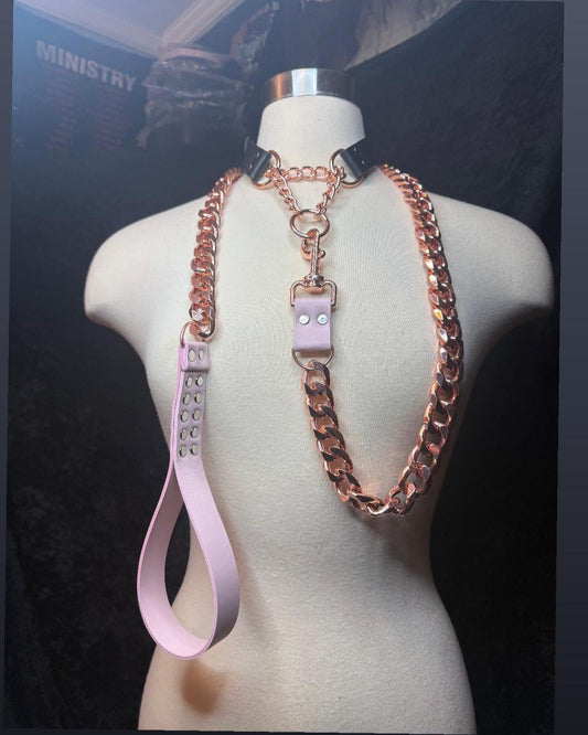 Pink // Rose Gold Chain Leash