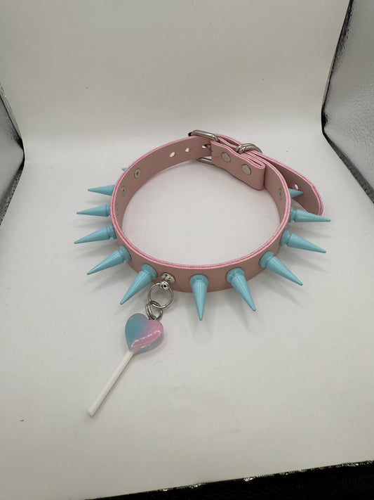 Lollipop Heart Choker // pastel pink & blue