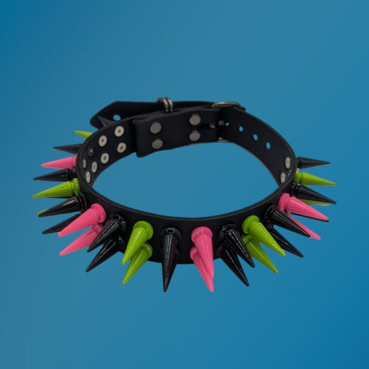 Black // Neon Spiked Choker