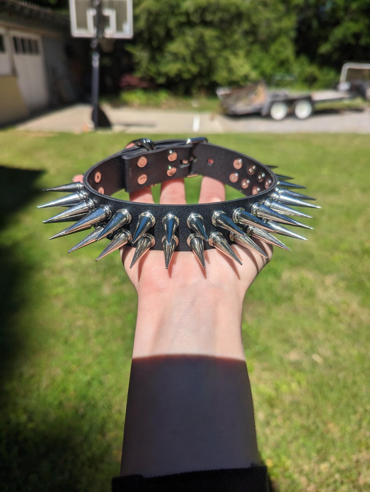Classic Silver Spiked Choker