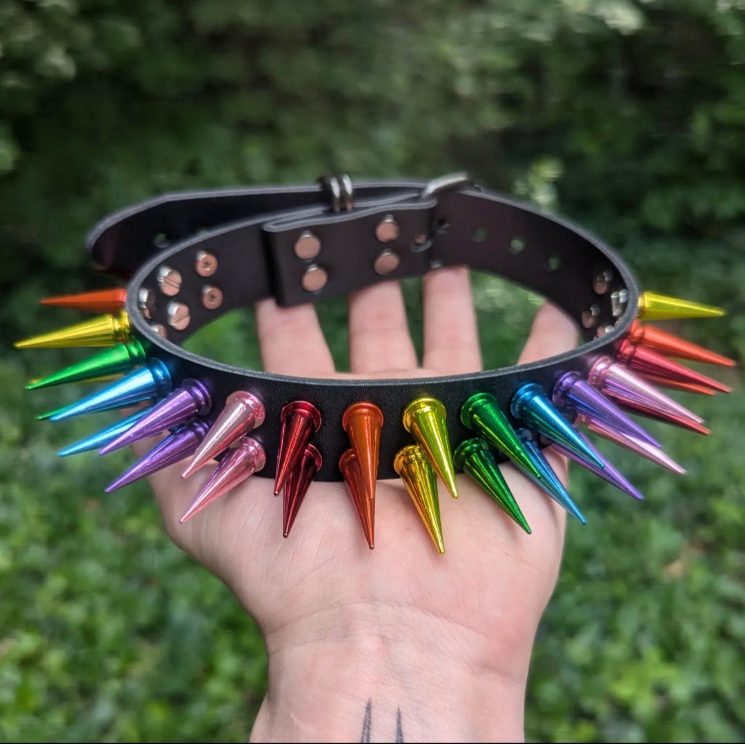 Rainbow Spiked Choker