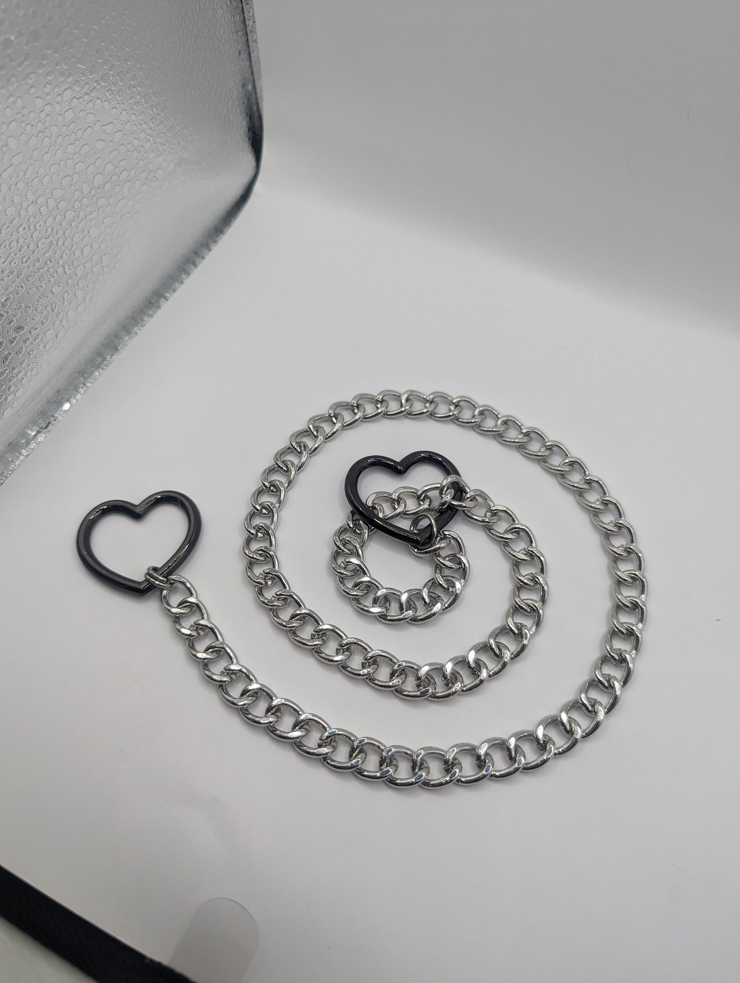 Heart Slip Chain Necklaces- Black